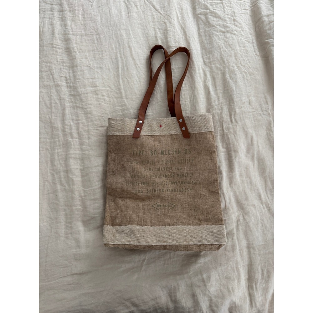 Apolis Global Citizen Jute Market Bag Leather Straps